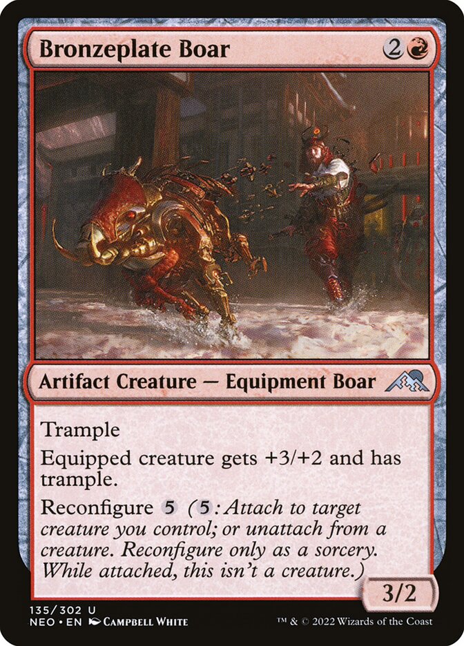 Bronzeplate Boar 135 (Kamigawa: Neon Dynasty)  - Foil | Good Games Adelaide SA