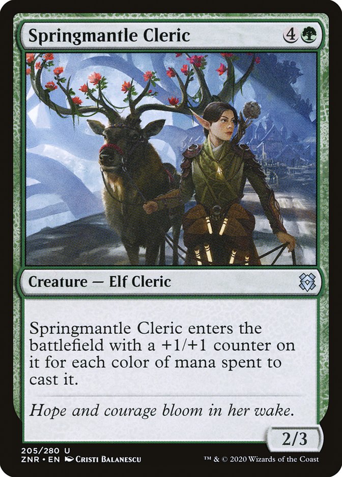Springmantle Cleric 205/280 (Zendikar Rising)  - Foil | Good Games Adelaide SA