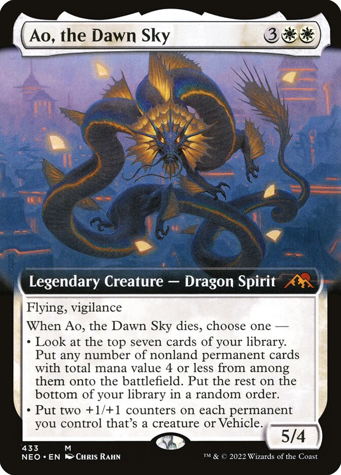 Ao, the Dawn Sky 433 (Kamigawa: Neon Dynasty)  - Extended Art Foil | Good Games Adelaide SA