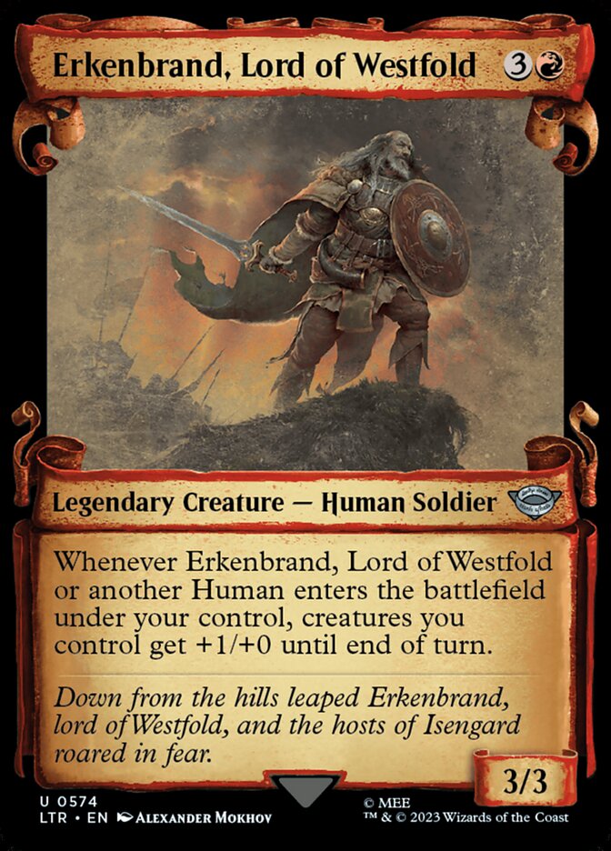 Erkenbrand, Lord of Westfold 574 (Universes Beyond: The Lord of the Rings: Tales of Middle-earth)  - Showcase Scroll | Good Games Adelaide SA