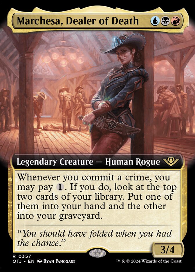 Marchesa, Dealer of Death 357/286 (Outlaws of Thunder Junction)  - Extended Art Foil | Good Games Adelaide SA
