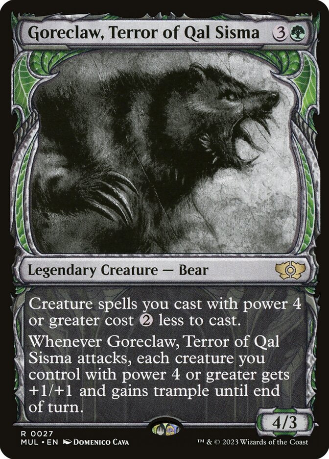 Goreclaw, Terror of Qal Sisma 27 (March of the Machine: Multiverse Legends)  - Showcase Foil | Good Games Adelaide SA