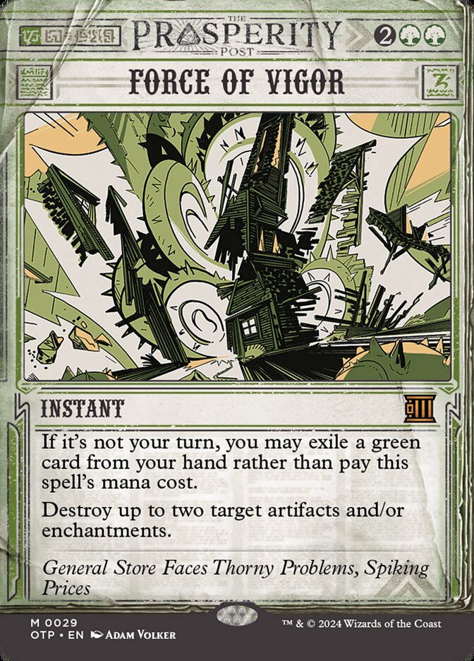 Force of Vigor 29 (Outlaws of Thunder Junction: Breaking News)  - Foil | Good Games Adelaide SA