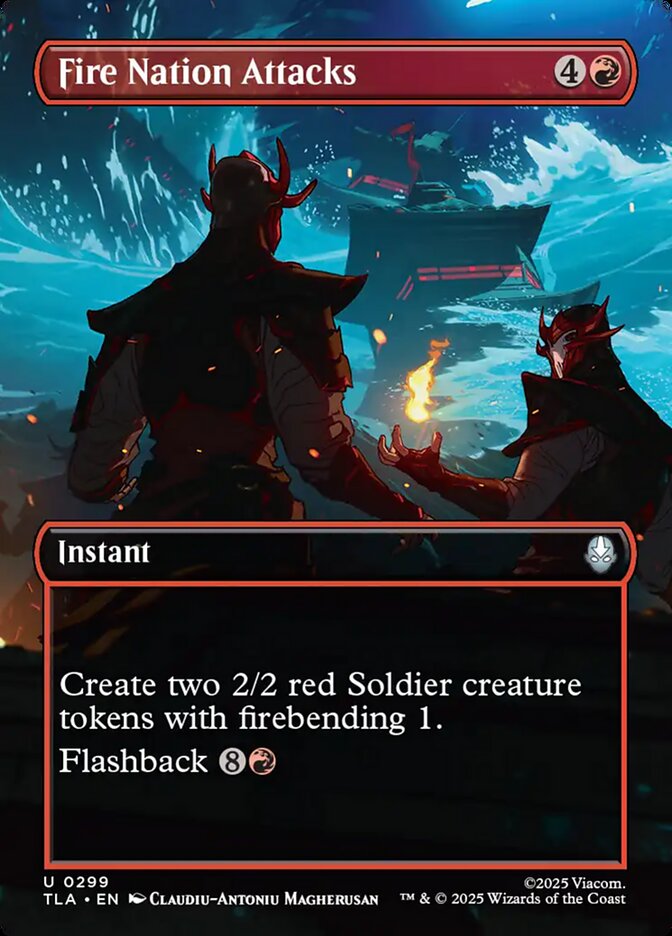 Fire Nation Attacks  299/286 (Avatar: The Last Airbender)  - Borderless Foil | Good Games Adelaide SA