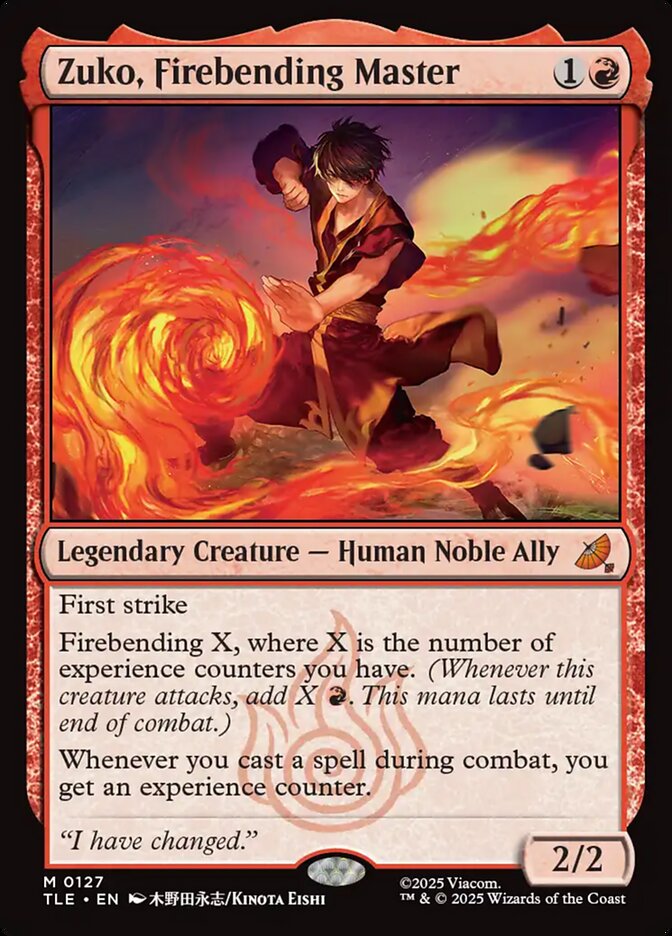 Zuko, Firebending Master 127 (Avatar: The Last Airbender: Eternal-Legal)  - Foil | Good Games Adelaide SA