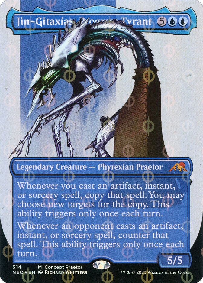 Jin-Gitaxias, Progress Tyrant 514/302 (Kamigawa: Neon Dynasty)  - Borderless Compleat Foil | Good Games Adelaide SA