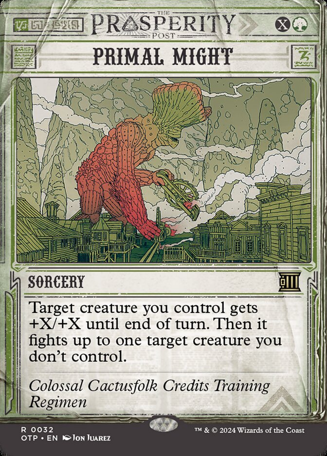 Primal Might 32 (Outlaws of Thunder Junction: Breaking News)  - Foil | Good Games Adelaide SA