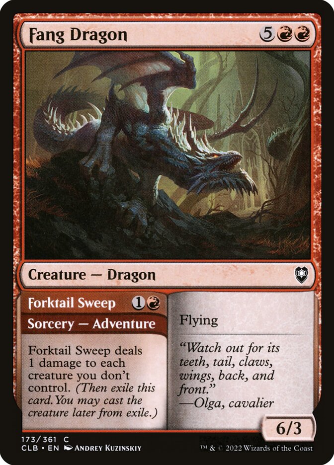 Fang Dragon // Forktail Sweep 173 (Commander Legends: Battle for Baldur's Gate)  - Foil | Good Games Adelaide SA