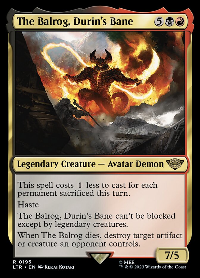 The Balrog, Durin's Bane 195 (Universes Beyond: The Lord of the Rings: Tales of Middle-earth)  - Foil | Good Games Adelaide SA