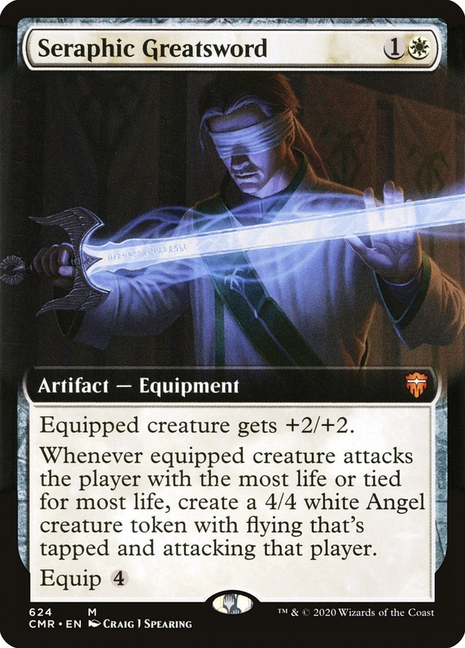 Seraphic Greatsword 624 (Commander Legends)  - Extended Art Foil | Good Games Adelaide SA