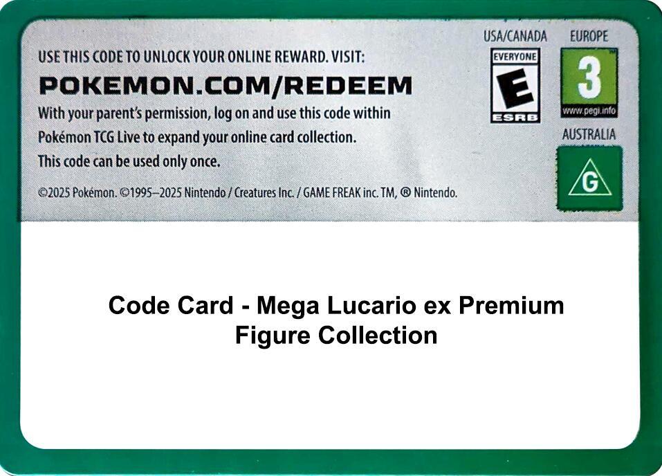Code Card Mega Lucario ex Premium Figure Collection  (Miscellaneous Cards & Products)  | Good Games Adelaide SA