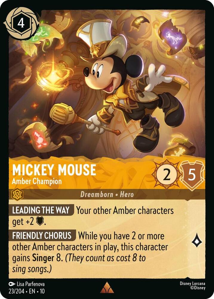 Mickey Mouse Amber Champion 23/204 (Whispers in the Well)  | Good Games Adelaide SA