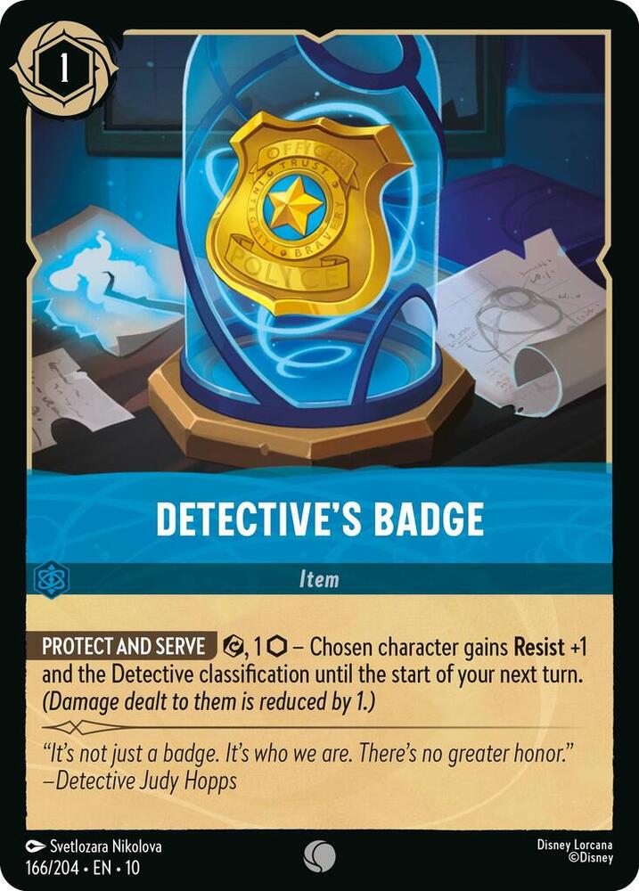 Detectives Badge 166/204 (Whispers in the Well)  - Cold Foil | Good Games Adelaide SA