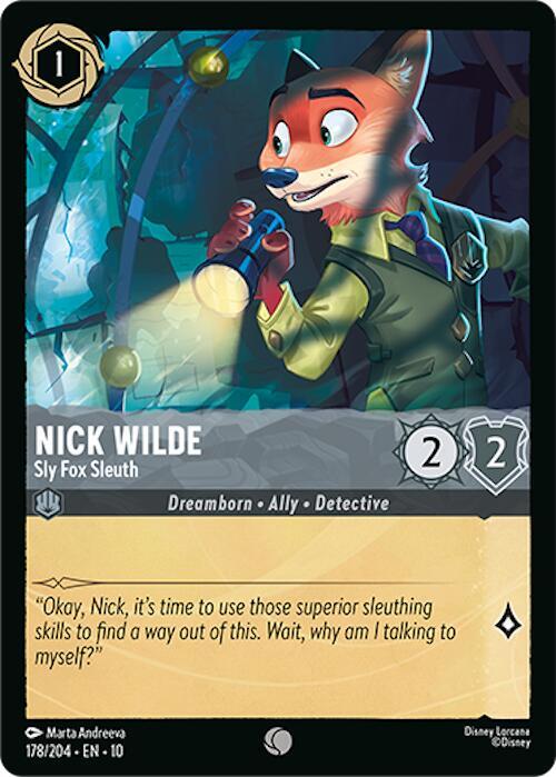 Nick Wilde Sly Fox Sleuth 178/204 (Whispers in the Well)  - Cold Foil | Good Games Adelaide SA