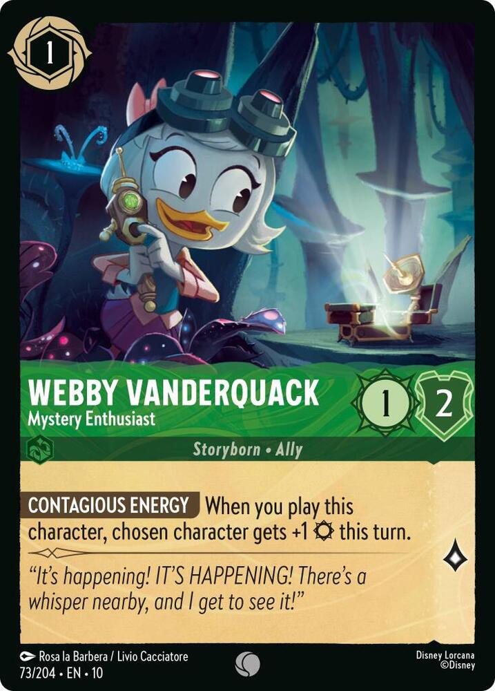 Webby Vanderquack Mystery Enthusiast 73/204 (Whispers in the Well)  - Cold Foil | Good Games Adelaide SA