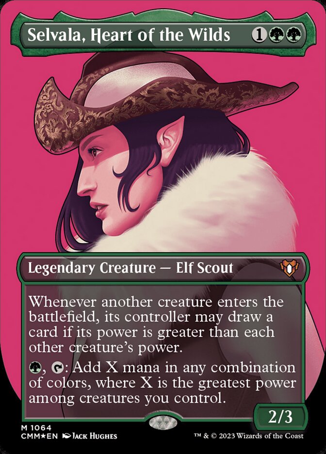 Selvala, Heart of the Wilds 1064 (Commander Masters)  - Borderless Textured Foil | Good Games Adelaide SA