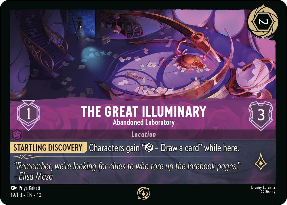 The Great Illuminary Abandoned Laboratory 19 (Disney Lorcana Promo Cards)  - Cold Foil | Good Games Adelaide SA