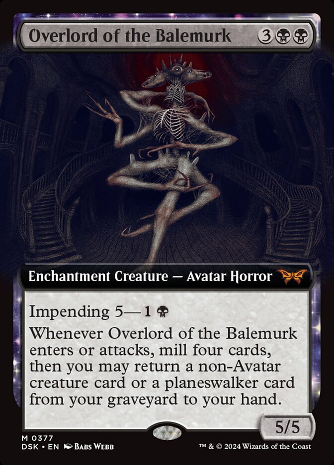 Overlord of the Balemurk 377 (Duskmourn: House of Horror)  - Extended Art Foil | Good Games Adelaide SA