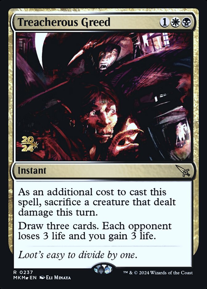 Treacherous Greed 237 (Prerelease Cards)  - Foil | Good Games Adelaide SA