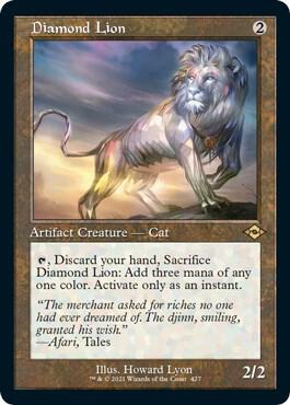 Diamond Lion Retro Frame Foil Etched 427 (Modern Horizons 2)  - Foil | Good Games Adelaide SA