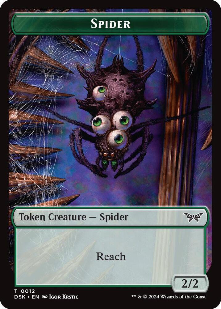 Spider Manifest Double Sided Token 12 // 18 (Duskmourn: House of Horror)  | Good Games Adelaide SA