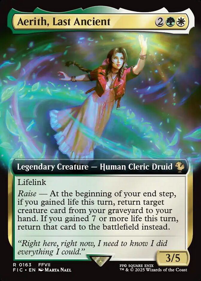 Aerith Last Ancient Extended Art 163 (Commander: FINAL FANTASY)  - Extended Art Foil | Good Games Adelaide SA