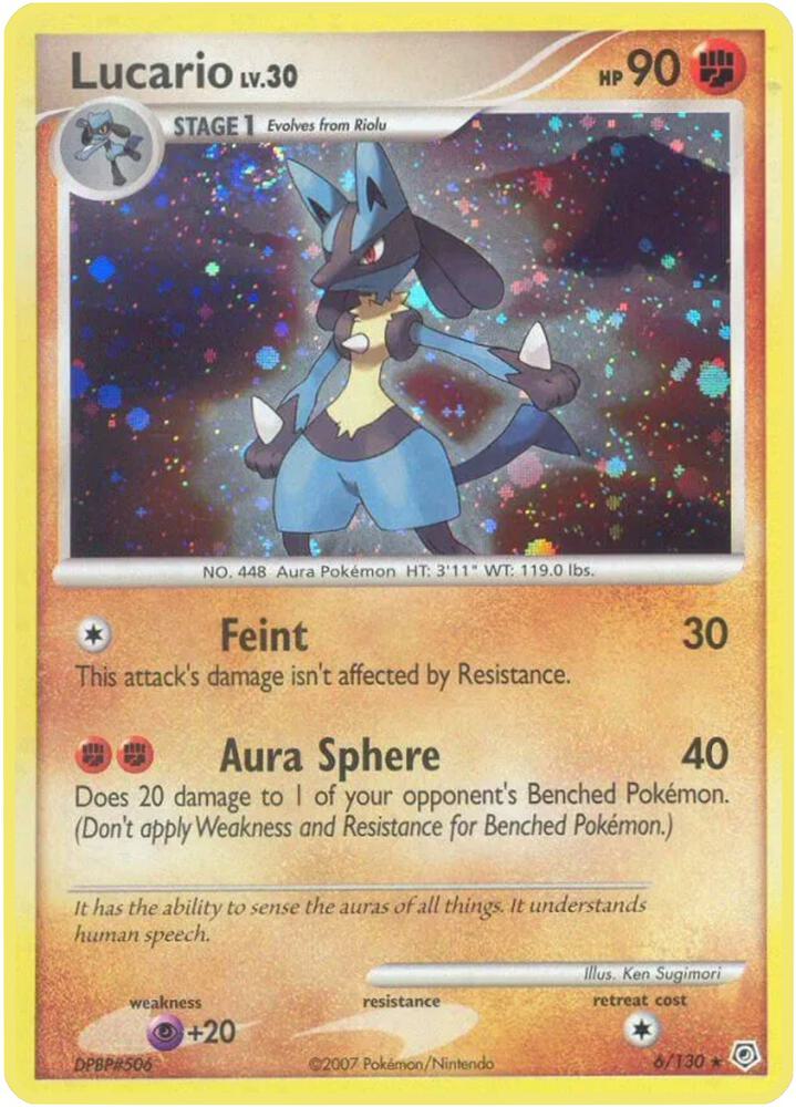 Lucario 6/130 (Diamond and Pearl)  - Holofoil | Good Games Adelaide SA
