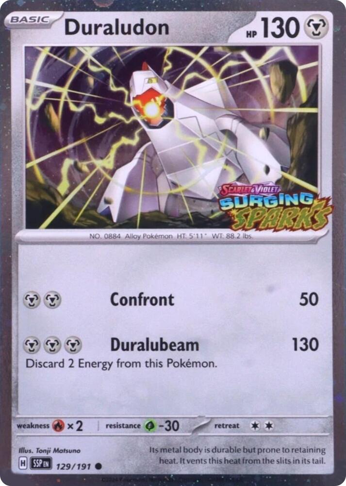 Duraludon Surging Sparks 129/191 (Miscellaneous Cards & Products)  - Holofoil | Good Games Adelaide SA