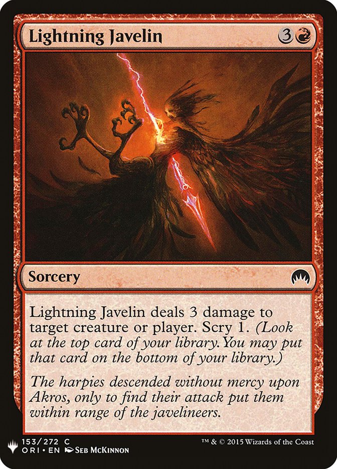 Lightning Javelin 153 (The List Reprints)  | Good Games Adelaide SA