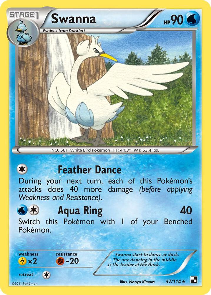 Swanna 37/114 (Black and White)  - Reverse Holofoil | Good Games Adelaide SA