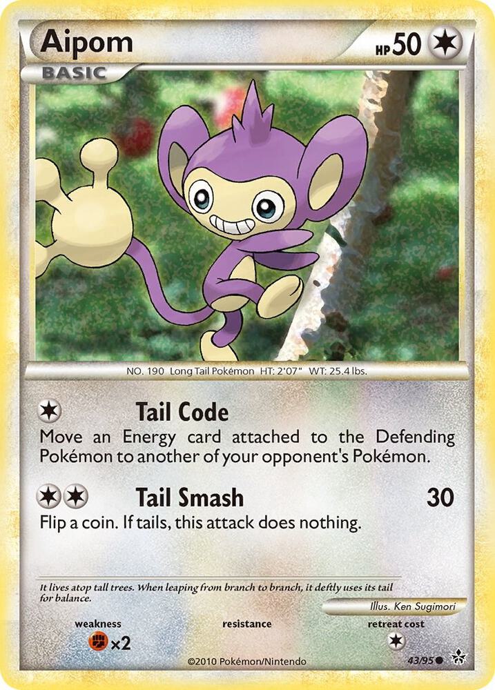 Aipom 43/95 (Unleashed)  - Reverse Holofoil | Good Games Adelaide SA