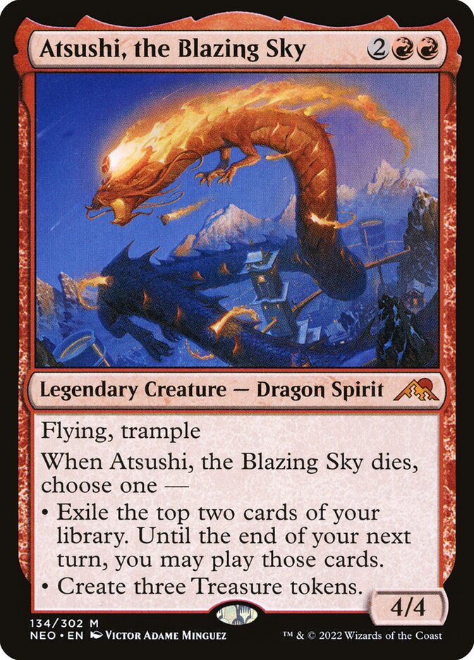 Atsushi, the Blazing Sky 134 (Kamigawa: Neon Dynasty)  - Foil | Good Games Adelaide SA