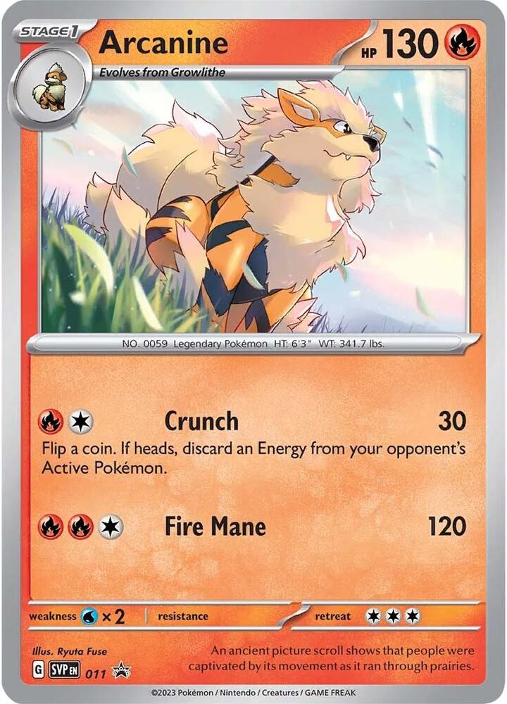 Arcanine 011 (SV: Scarlet & Violet Promo Cards)  - Holofoil | Good Games Adelaide SA