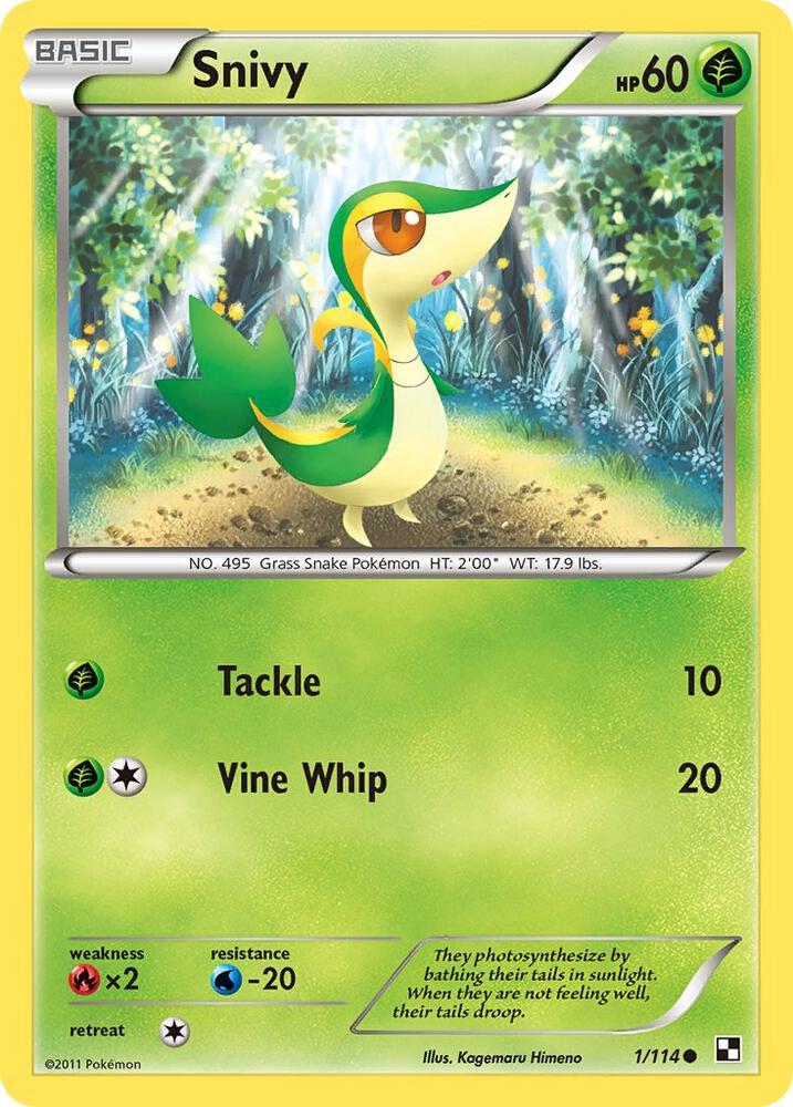 Snivy 1/114 (Black and White)  | Good Games Adelaide SA