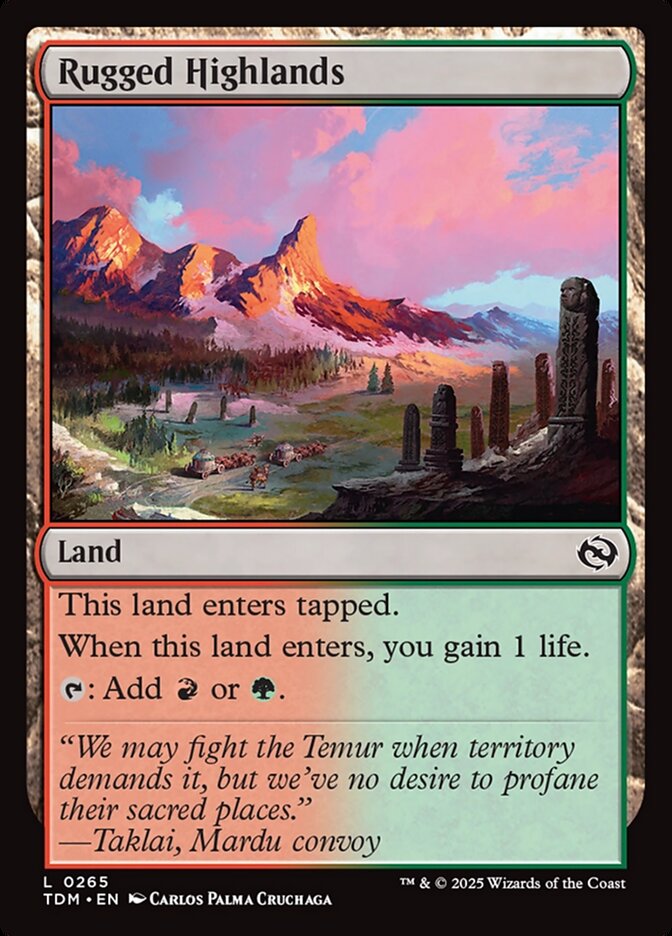 Rugged Highlands 265 (Tarkir: Dragonstorm)  - Foil | Good Games Adelaide SA