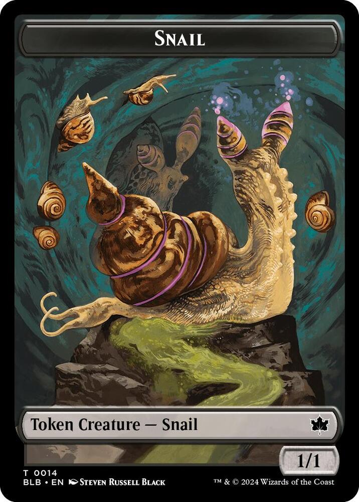 Snail Thundertrap Trainer Double Sided Token 14 // 9 (Bloomburrow)  - Foil | Good Games Adelaide SA