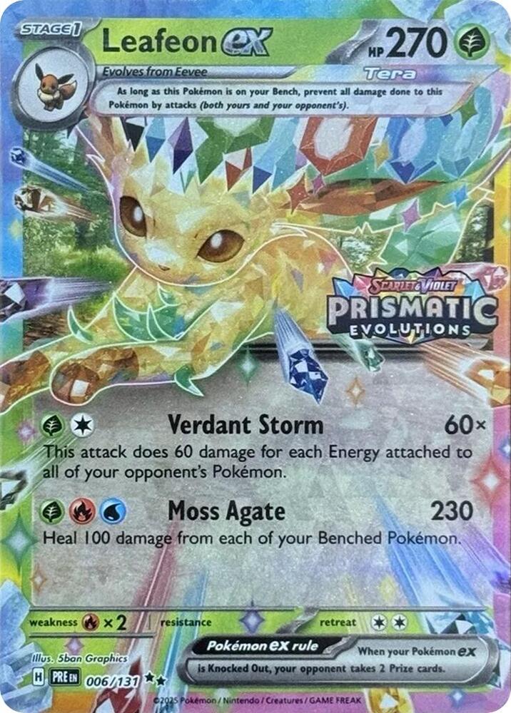 Leafeon ex Prismatic Evolutions Stamp 006/131 (Miscellaneous Cards & Products)  - Holofoil | Good Games Adelaide SA