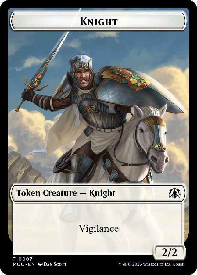 Knight 7 Spirit 14 Double sided Token 14 // 7 (Commander: March of the Machine)  | Good Games Adelaide SA