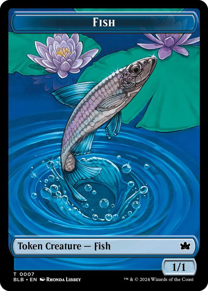 Fish Warren Warleader Double Sided Token 7 // 5 (Bloomburrow)  - Foil | Good Games Adelaide SA