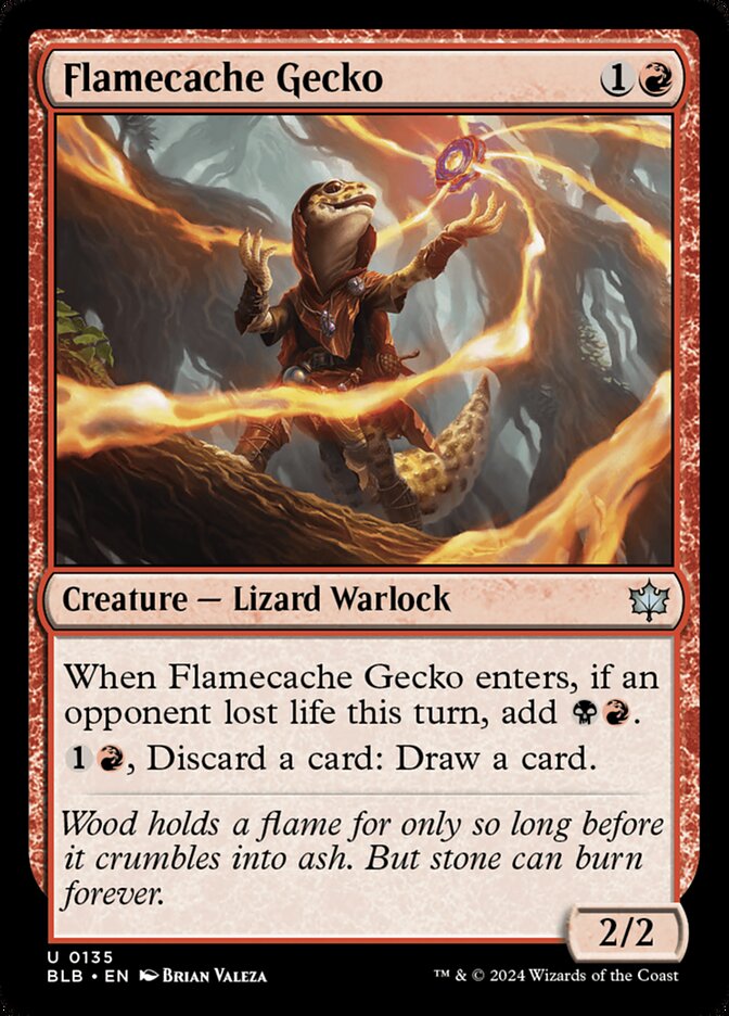 Flamecache Gecko 135 (Bloomburrow)  - Foil | Good Games Adelaide SA