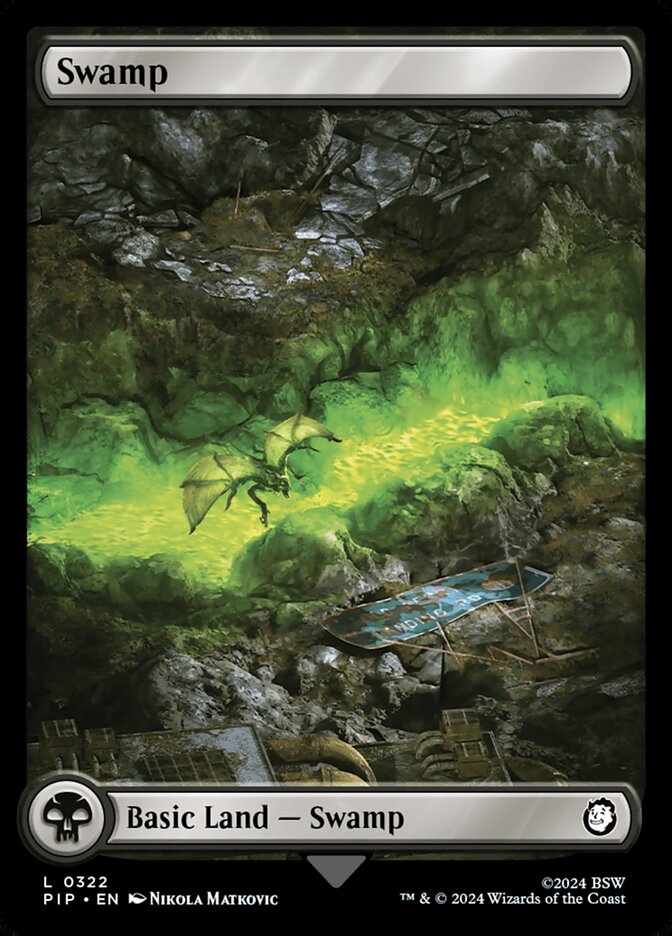Swamp 0322 322 (Universes Beyond: Fallout)  - Full Art Foil | Good Games Adelaide SA