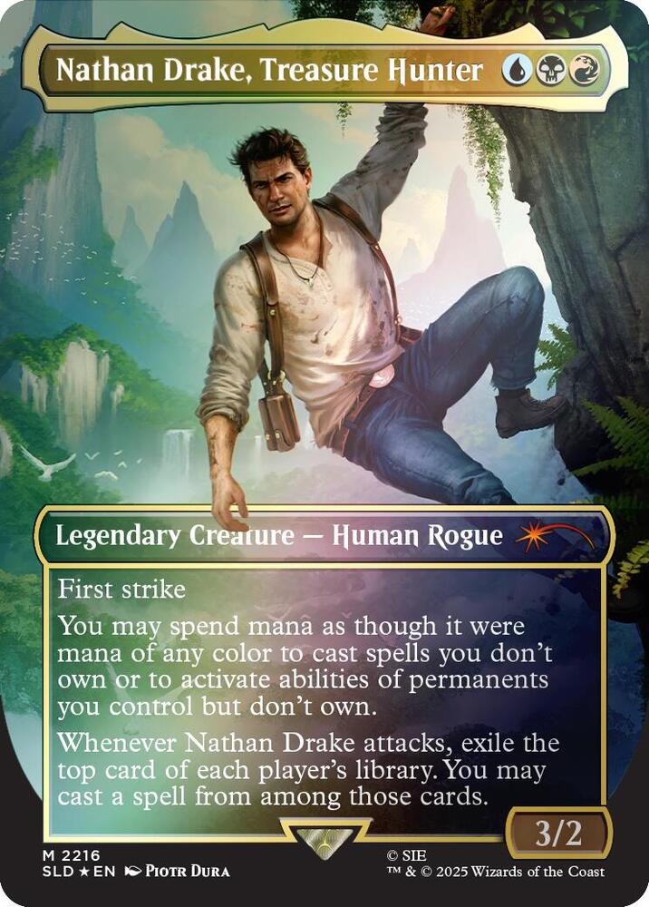 Nathan Drake Treasure Hunter Rainbow Foil 2216 (Secret Lair Drop Series)  - Foil | Good Games Adelaide SA