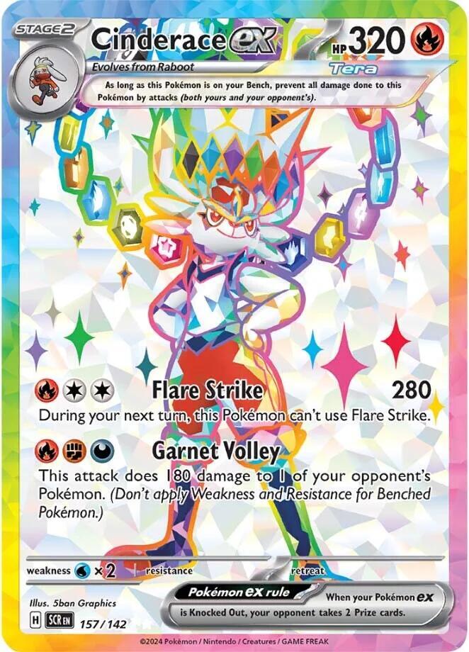 Cinderace ex 157/142 (SV07: Stellar Crown)  - Holofoil | Good Games Adelaide SA