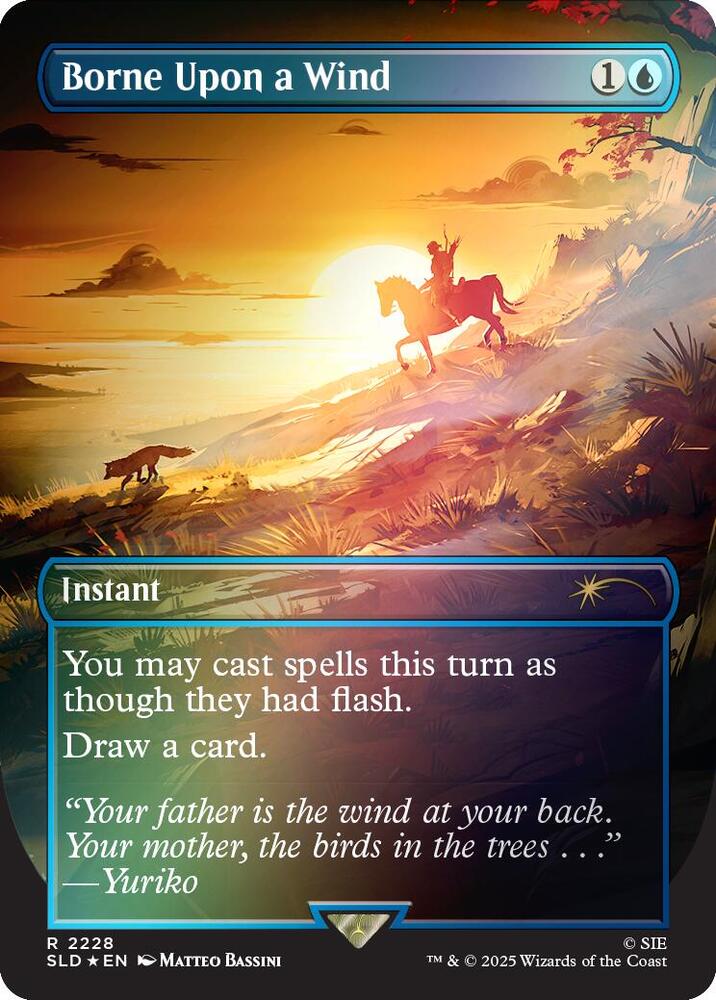Borne Upon a Wind Rainbow Foil 2228 (Secret Lair Drop Series)  - Foil | Good Games Adelaide SA