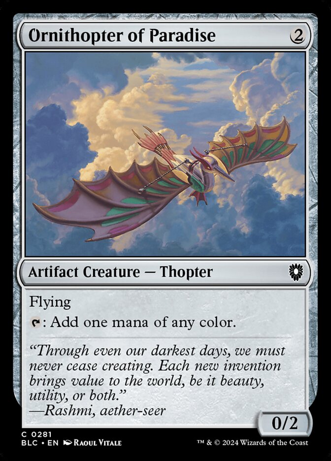 Ornithopter of Paradise 281 (Commander: Bloomburrow)  | Good Games Adelaide SA