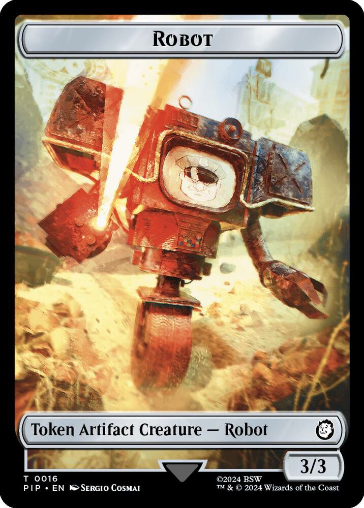 Robot Treasure 0018 Double Sided Token 16 // 18 (Universes Beyond: Fallout)  | Good Games Adelaide SA