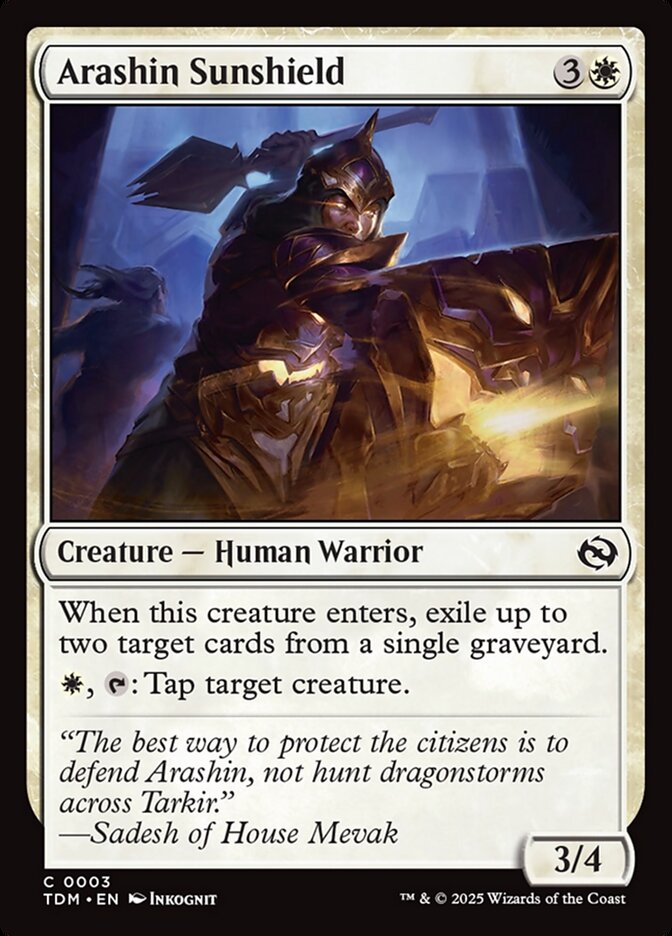 Arashin Sunshield 3 (Tarkir: Dragonstorm)  | Good Games Adelaide SA