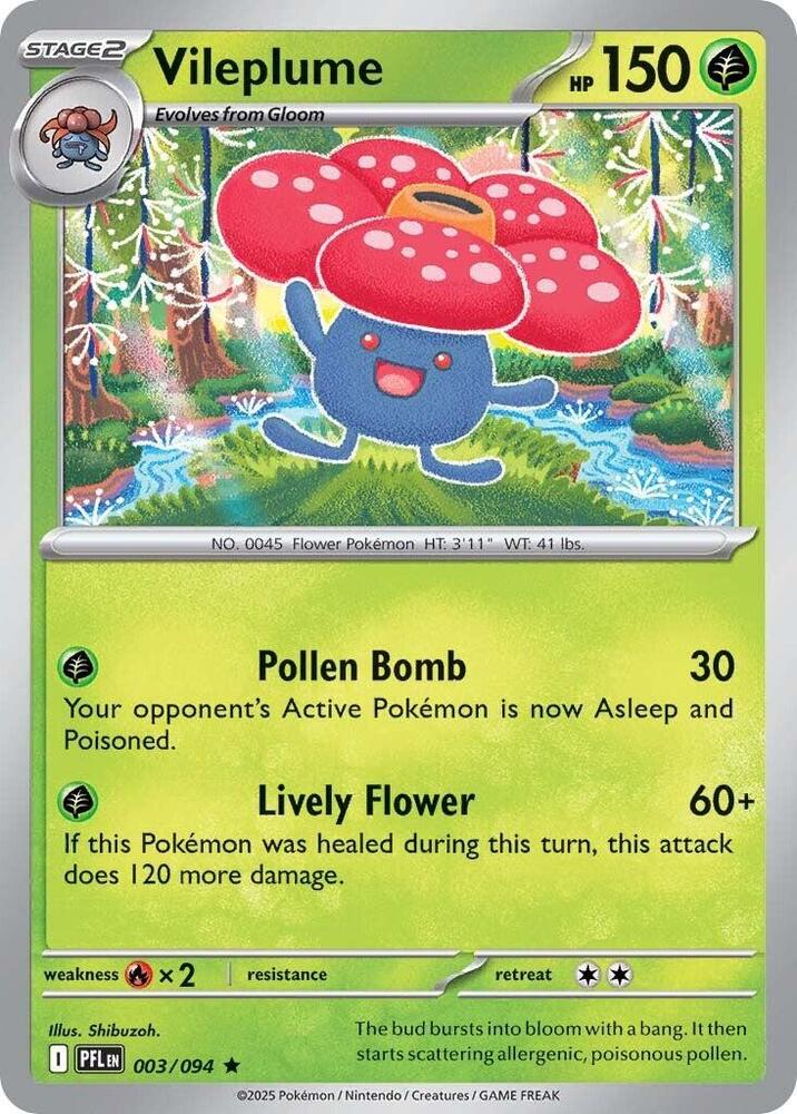 Vileplume 003/094 (ME02: Phantasmal Flames)  - Holofoil | Good Games Adelaide SA