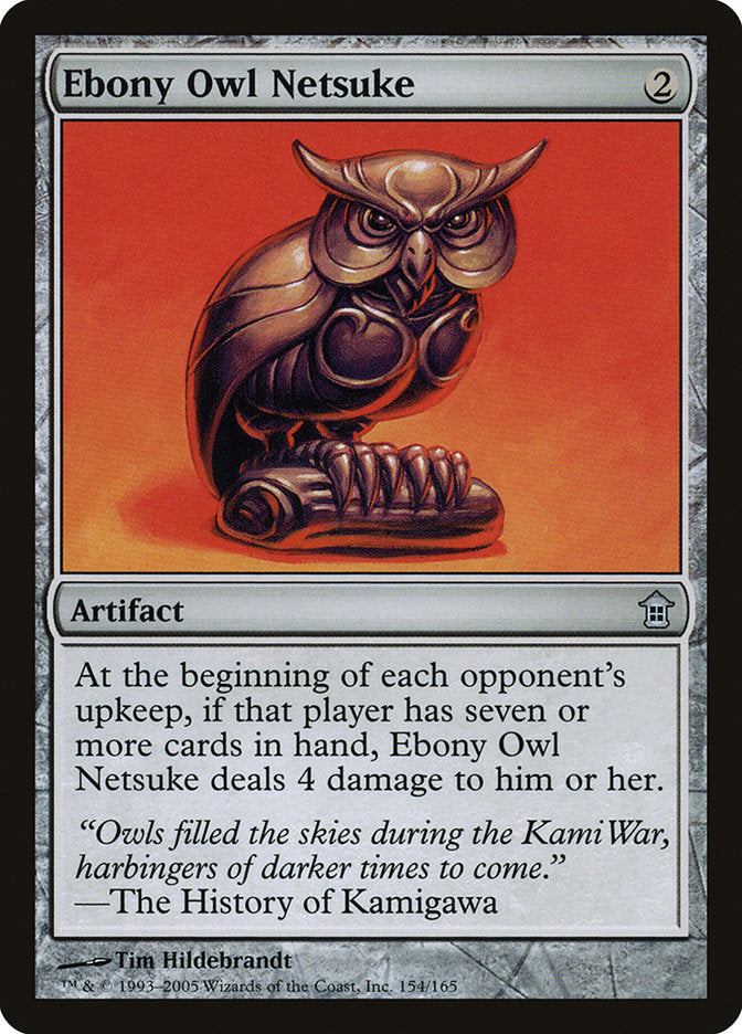 Ebony Owl Netsuke 154 (Saviors of Kamigawa)  - Foil | Good Games Adelaide SA