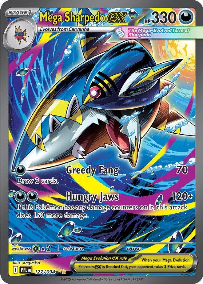 Mega Sharpedo ex 127/094 (ME02: Phantasmal Flames)  - Holofoil | Good Games Adelaide SA